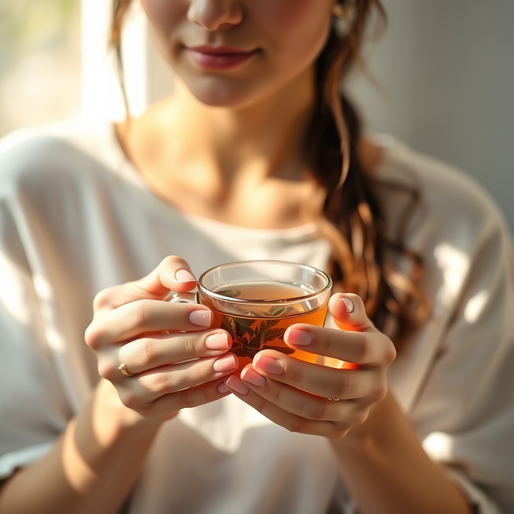 LuluTox lifestyle – woman enjoying herbal tea