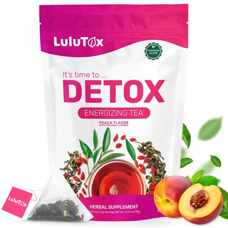 LuluTox Detox Energizing Tea – Peach Flavour
